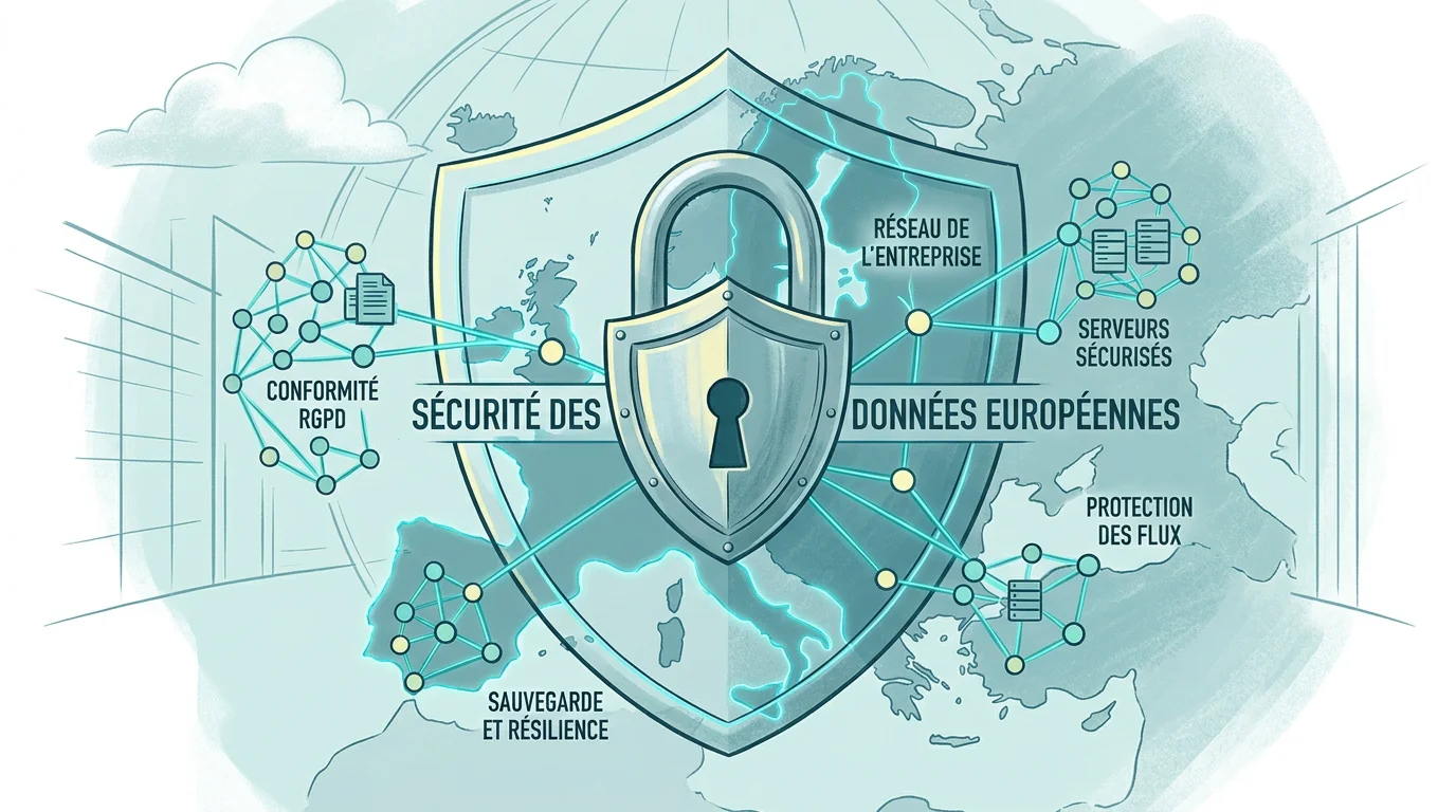 Représentation de la sécurité des données et de la conformité RGPD pour une PME