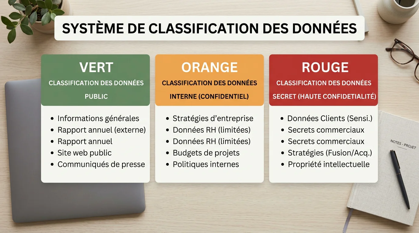 Modèle de classification des données vert, orange et rouge